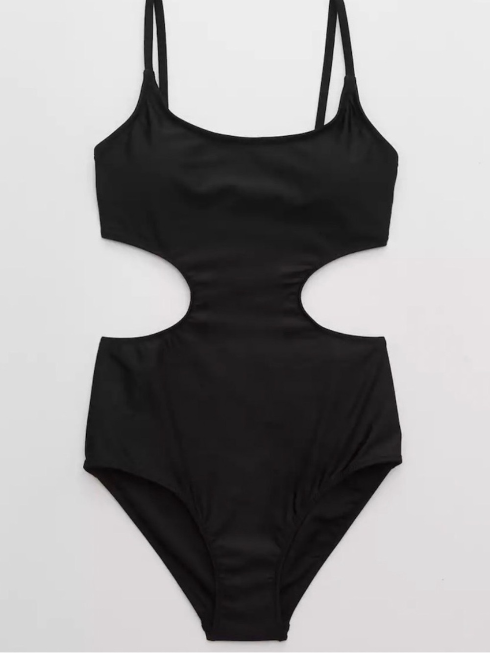 aerie Black Cutout One-Piece Long Torso
